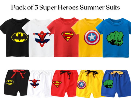 Pack of 5 Super Hero Summer Suits