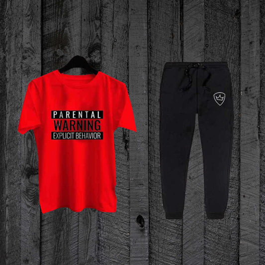 Parental Warning T-Shirt with Black Trouser