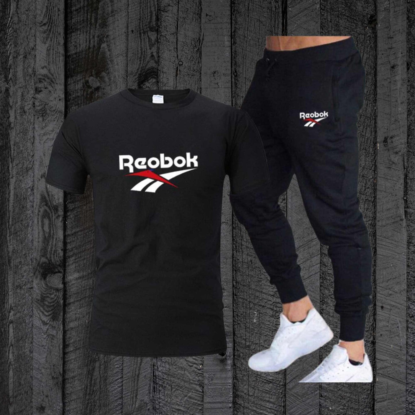 Reobok Printed T-Shirt with Black Trouser