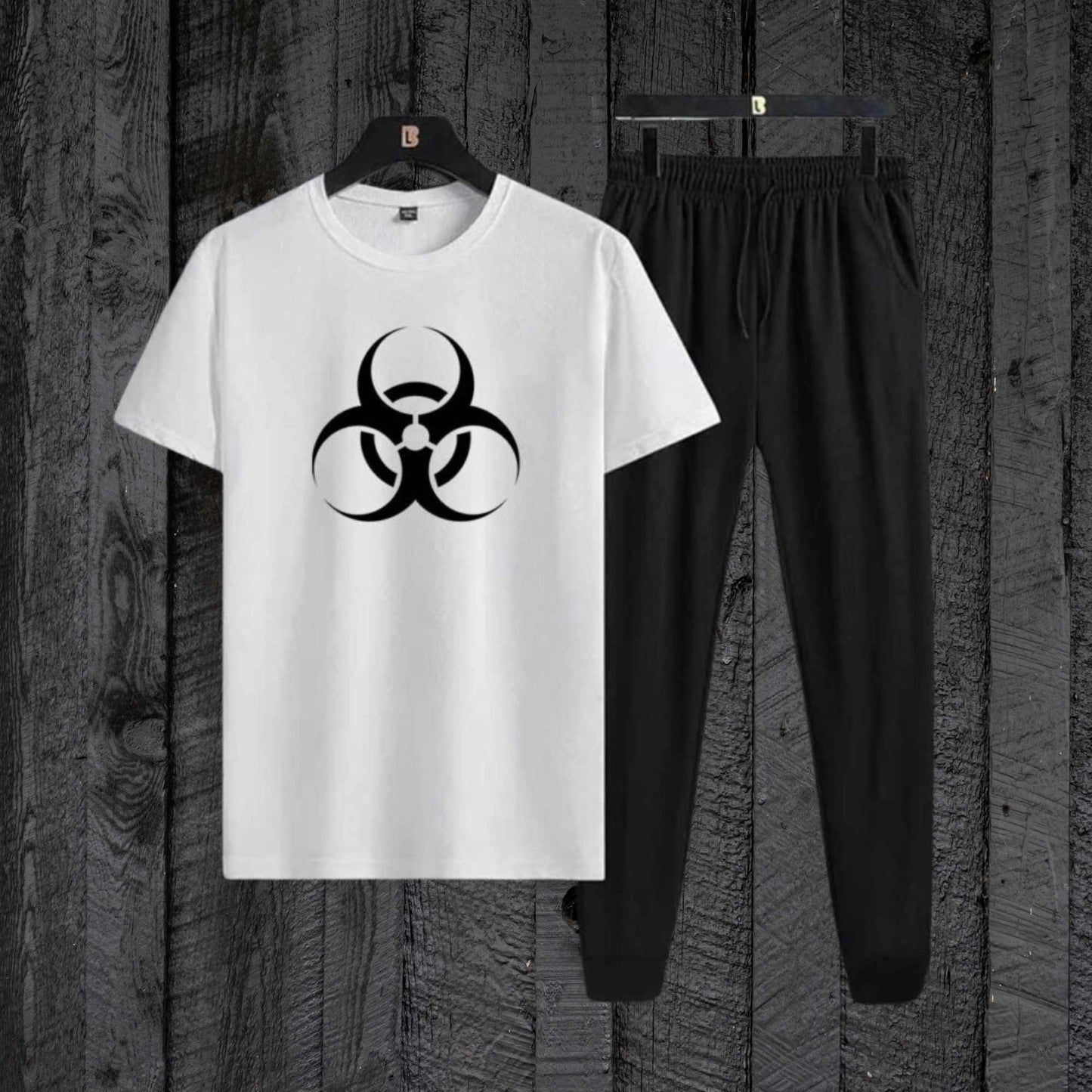 White Hazard T-Shirt with Black Trouser