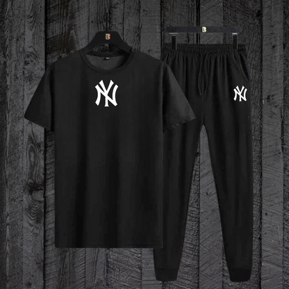 Black NY T-Shirt with Black Trouser