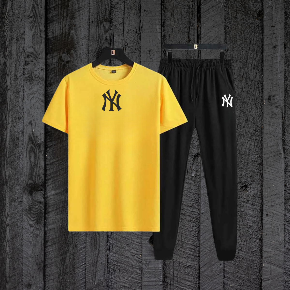 Yellow NY T-Shirt with Black Trouser