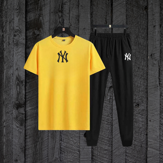 Yellow NY T-Shirt with Black Trouser