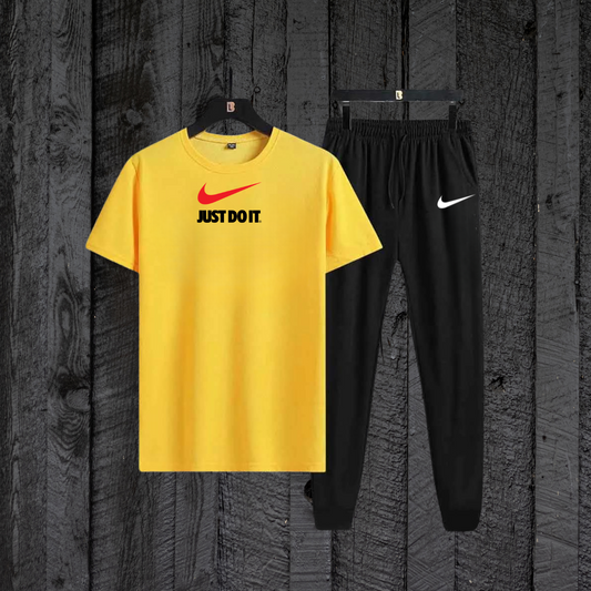 Yellow Nyki T-Shirt with Black Trouser