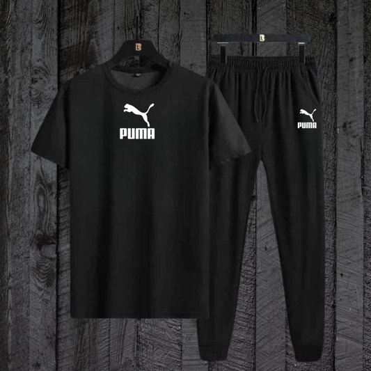 Black Pooma T-Shirt with Black Trouser