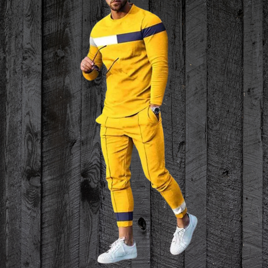 Yellow Paneled T-Shirt with Trouser